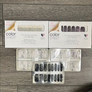 Color Street & nails mailed Nail Polish Strips set of 5 - marble & smoke/glitter